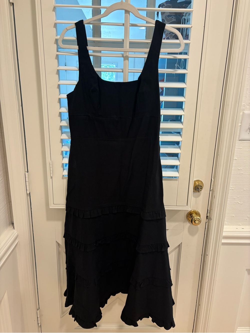 Anthropologie Blythe Squareneck Black Tiered Midi Dress - Women's Black Dress - Picture 2 of 2